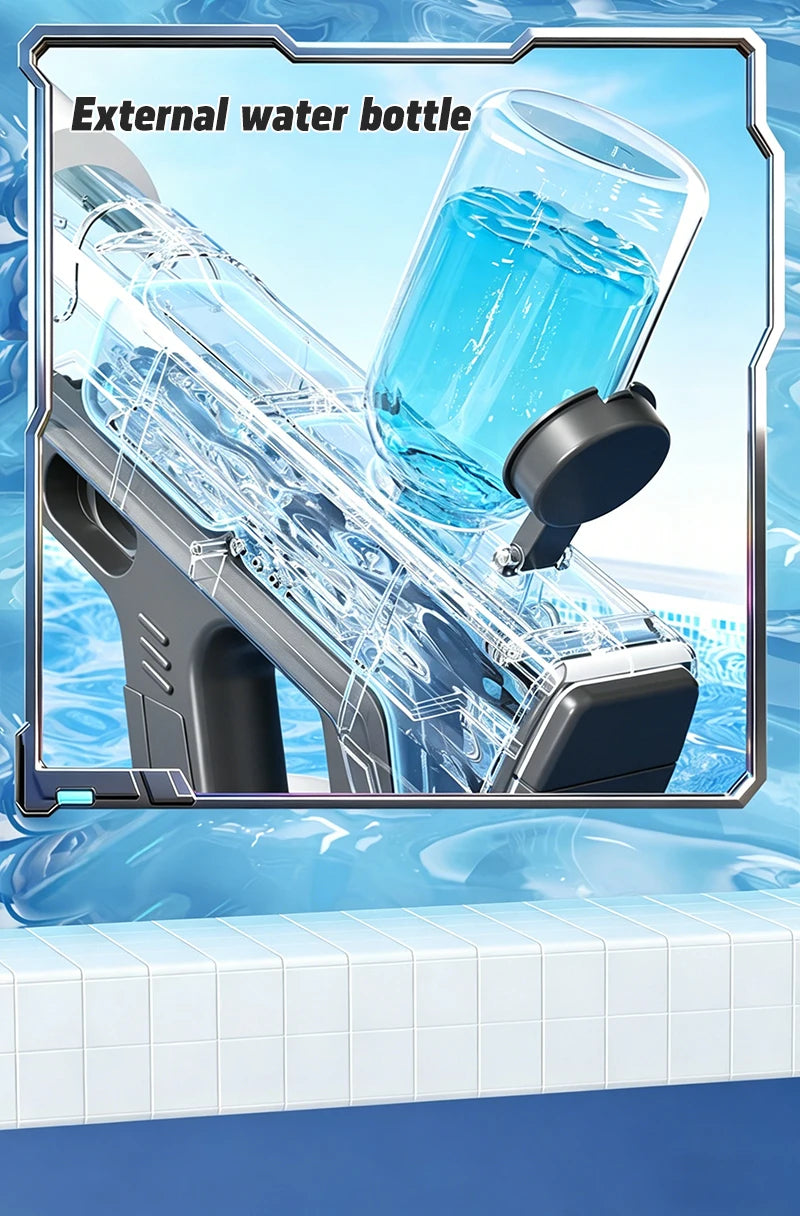 2026 New Pulse Electric Water Gun Fully Automatic Large Capacity Continuous Shooting Children's Beach Water Gun Party Toy