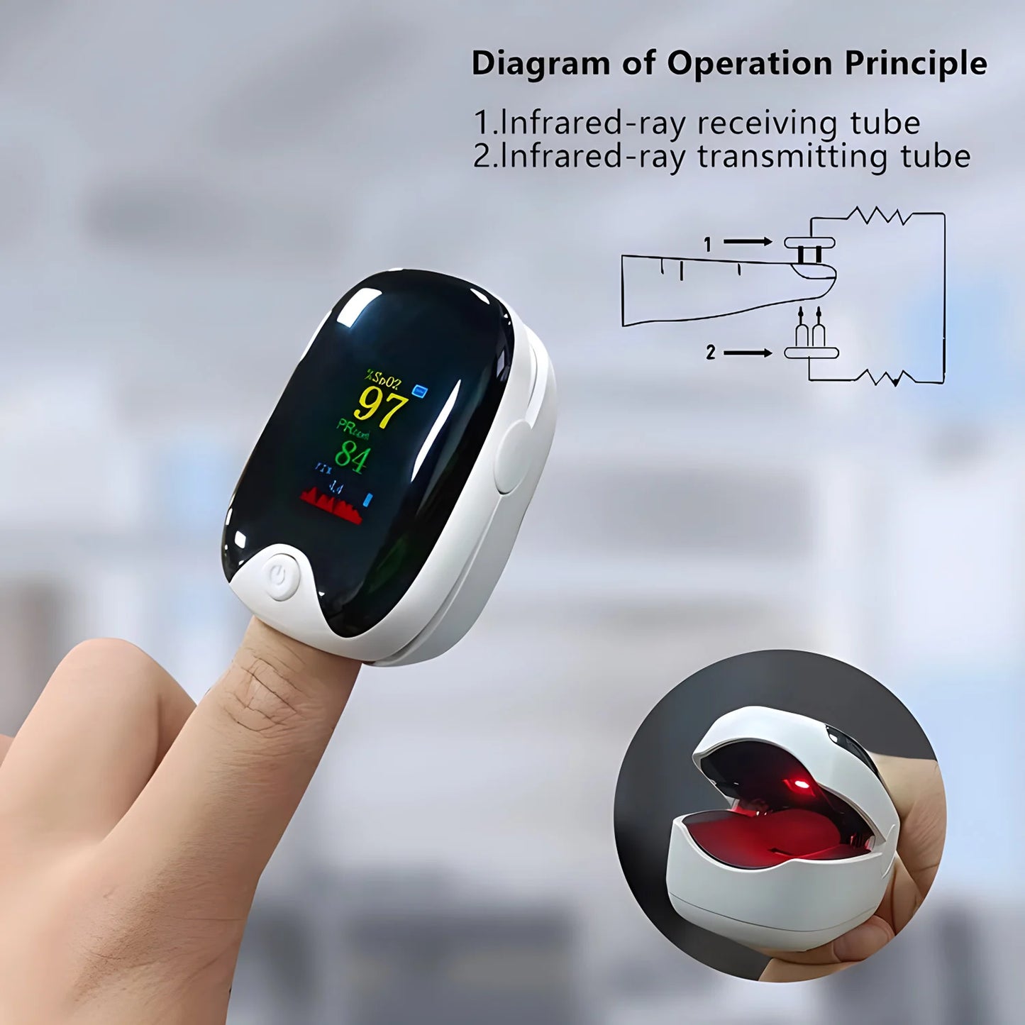 Digital finger oximeter OLED pulse medical pulsioximetro SPO2 PR health alarm Fingertip oximetro de dedo