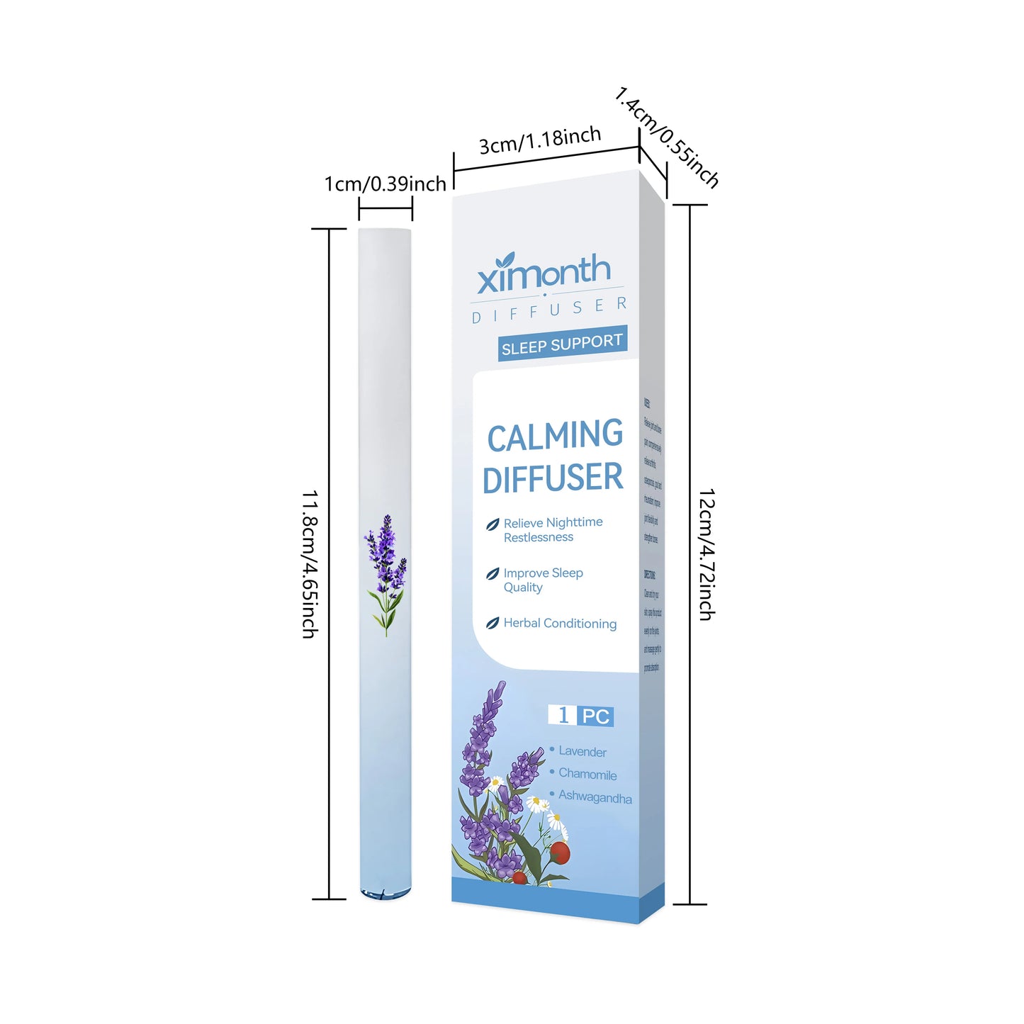 Herbal Diffuser Lung Cleanse Detox Stick Menthol Refreshing Mind Enhance Breathing Aromatherapy Relaxing Body Improve Sleep Aid