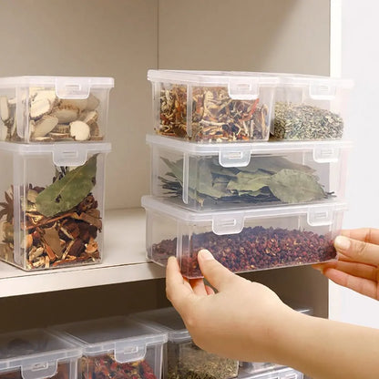 1Pcs Refrigerator Food Fresh Kitchen Storage Boxs Good Sealing Transparent Spice Container Case Visible Home Dry Fruit Jar