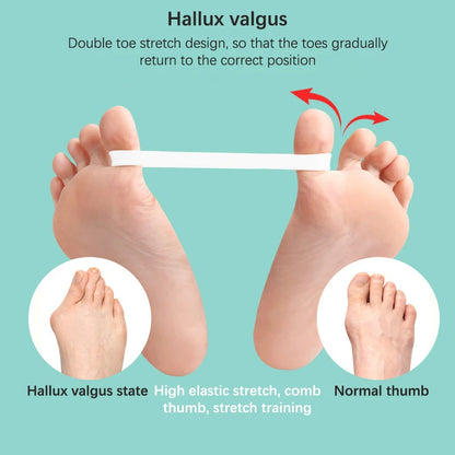 Silicone Tensile Tape Hallux Valgus Of Foot Corrective Training Exerciser Belt Toe Separator Thumb Elastic Band Foot Care Tools