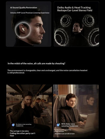 New Anker Liberty 5 Pro Max Noise-Canceling Earphones ANC Active Noise AI Personal Assistant Bluetooth Earphones Gifts