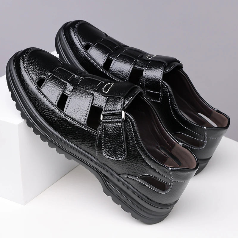 Men's Breathable Slip-on Hollow-out Loafers, Summer Comfortable Soft Sole Cutout Shoes, Non-slip for Outdoor & Driving-XH5602