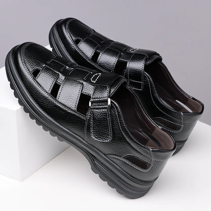 Men's Breathable Slip-on Hollow-out Loafers, Summer Comfortable Soft Sole Cutout Shoes, Non-slip for Outdoor & Driving-XH5602