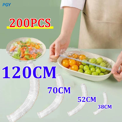 120/70/52CM Disposable Kitchen Accessory Food Cover Storage Bag Saver Dust Food Grade Fresh Lids Elastic Shower Headgear Cover