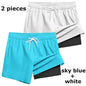 Mens Swim Trunks with Compression Liner Phone Pocket Summer Quick Dry Board Shorts Beach Shorts Swimwear Swimsuit Bathing Suits
