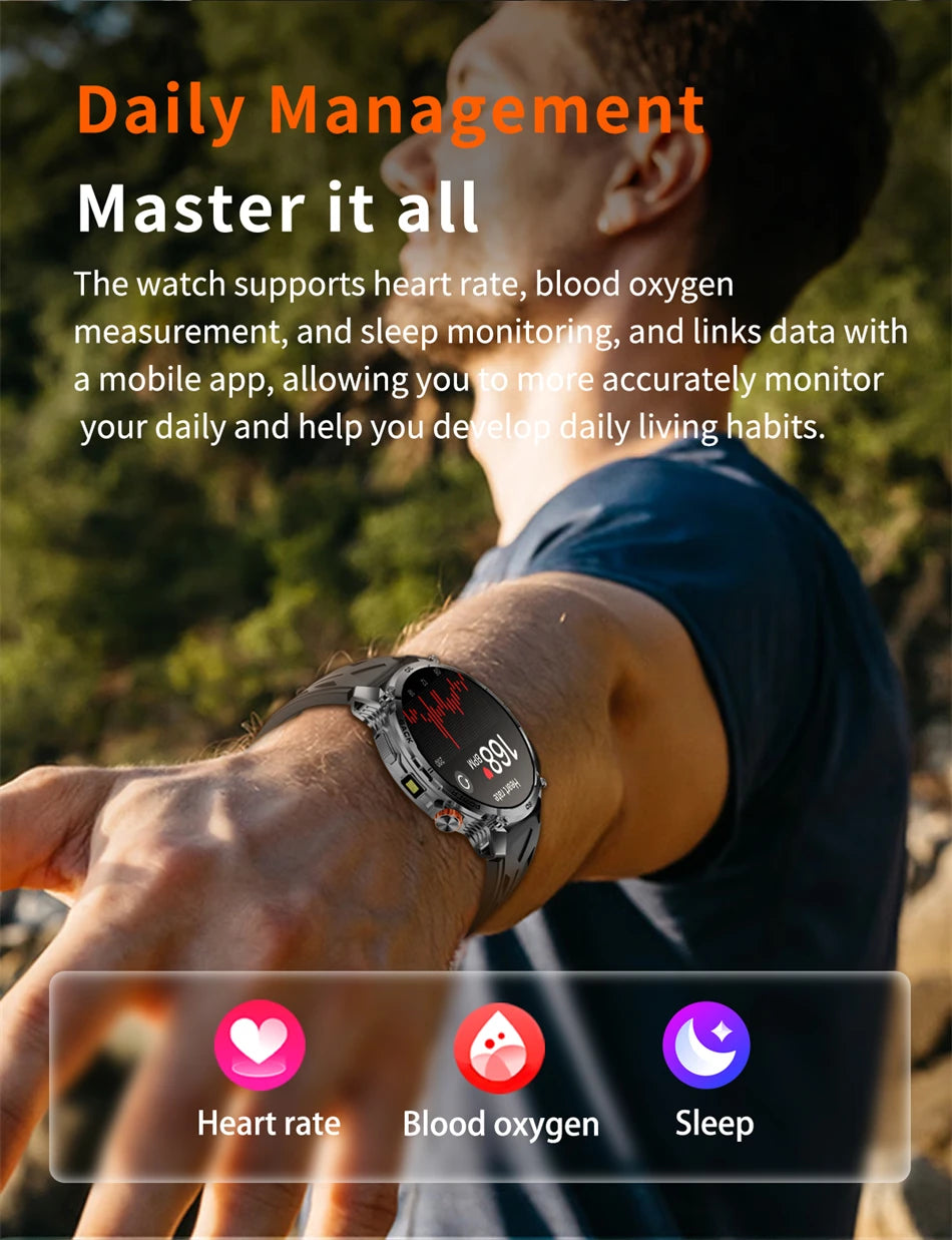 T-Rex 3 Military 1000mAh Super Capacity Battery Men Smart Watch 1.75" HD Screen Call 5ATM Waterproof Sport Smart Watches For Men