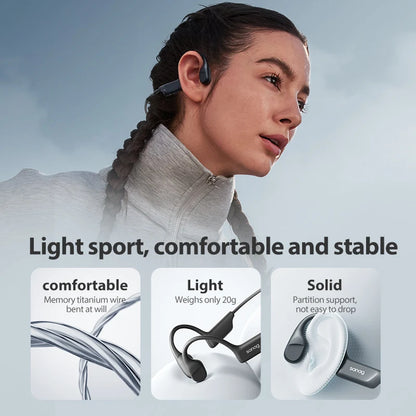 Sanag B22s Bone Conduction Earphone 16Hours Playtime IPX5 Waterproof Bluetooth5.3 Dynamic Spatial Sound Field Headphones