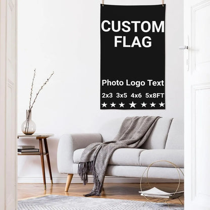 Custom Vertical  Flag Add Your Photo Logo Text. Custom Flags Banner Tapestry For Indoor Outdoor Room Wall Decoration Gifts