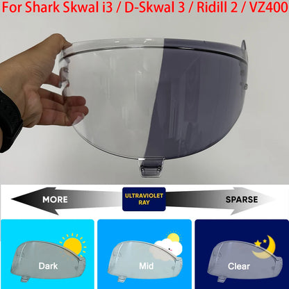 Helmet Visor goggles hromic Tea Automatically Darkens Lens Photochromic Helmet Visor For Shark Skwal i3 D-Skwal 3 Ridill 2 VZ400