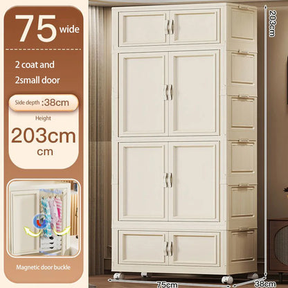 Home Use Baby Closet Easy Assembly Bedroom Storage Cabinet Thickened Children's Clothes Organizer Infant Wardrobe