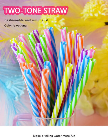 30-Pack of Two-Tone Twisted Straws, Reusable—A Must-Have for Parties, Bars, and Birthday Celebrations