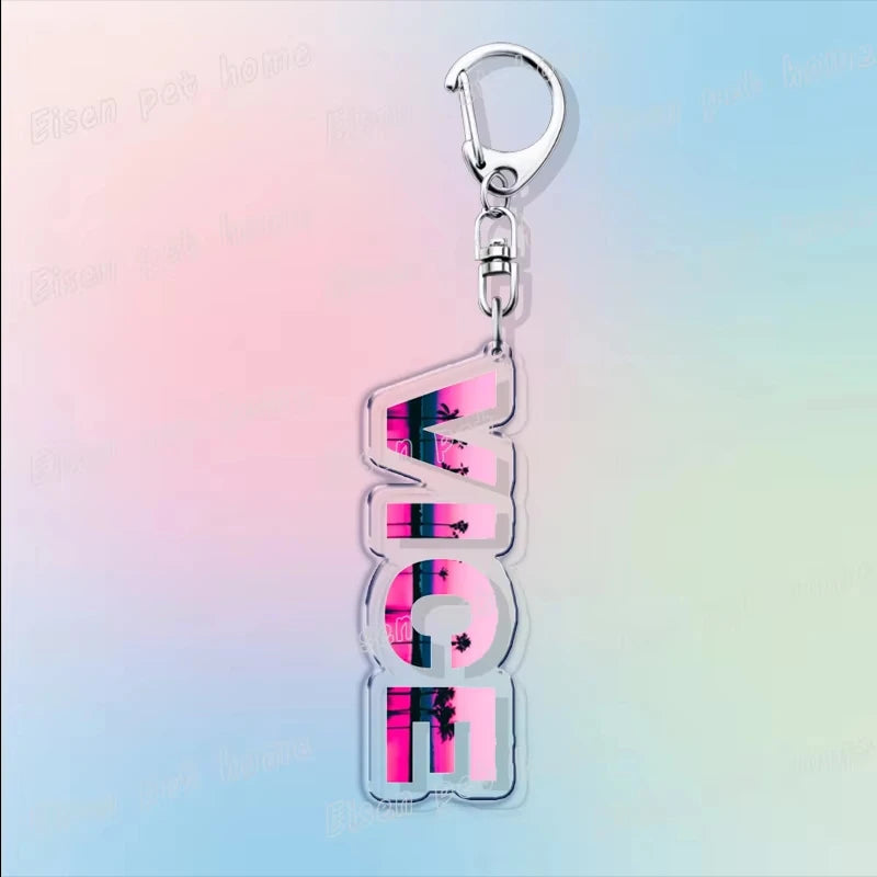 Classic Game Vice City Keychains for Accessories Bag Charm San Andreas Pc Games Lovers Keyring Jewelry Fans Gifts
