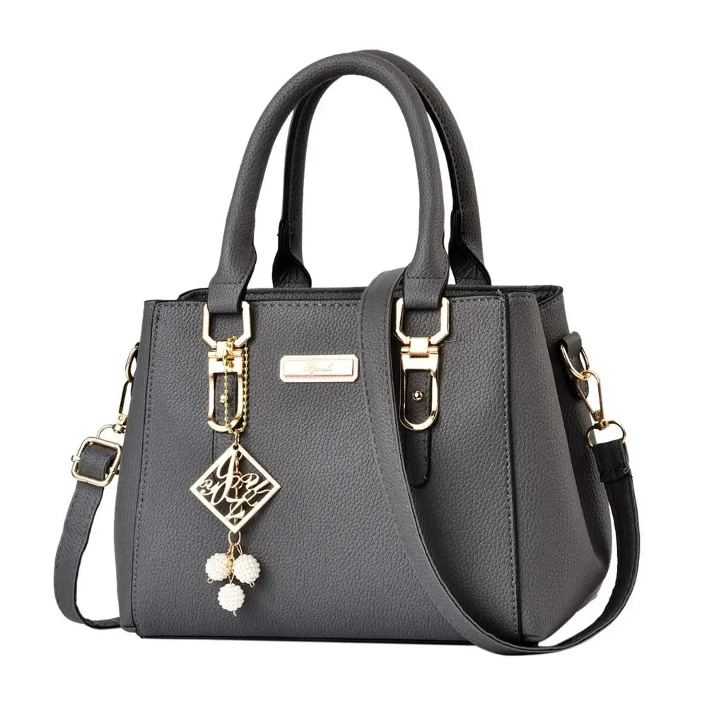 Trendy Leather Handbags Women Girls Shoulder Bag Large Capacity Open Pocket Messenger Bag High Quality Shopping Bag