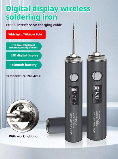 1400mah USB Soldering Iron Wireless Charging Electric Soldering Iron Fast Charging Rechargeable Portable Repair Welding Tools