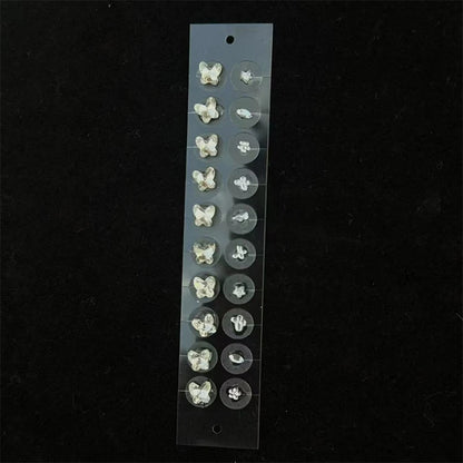 Fashion Bowknot Colorful Rhinestone Pearls Ear Point Stickers Ear Pressure Stick Acupuncture Auricular Ear Stickers Massage