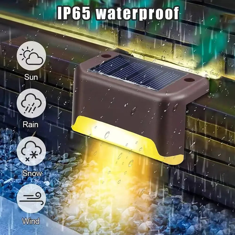 1~20PCs Solar Deck Lights Outdoor Waterproof LED Fence Lights Garden Step Lamp for Patio Stairs Railing Pathway Fences