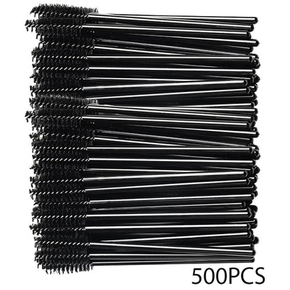 500/1000pcs Eyelash Brush Applicator Wholesale Lash Mascara Wands Brushes For Eyelash Extension Eyebrow Spoolies Beauty Tools