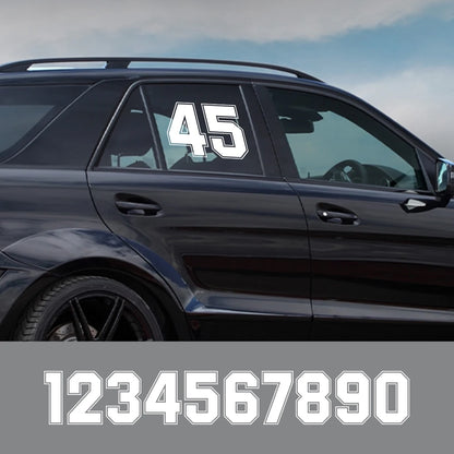 Car Side Door Custom Number Styling Stickers For 0 1 2 3 4 5 6 7 8 9 Auto Tuning Accessories Vinyl Film Decoration Decals