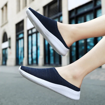 Summer Men Casual Shoes Mesh Loafers Breathable Half Slippers Outdoor Indoor Women Comfortable Fashion Couple Walking Sneakers