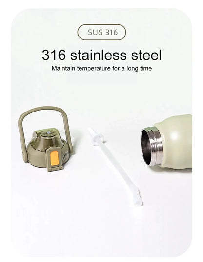 1300ML Large Capacity Thermos Bottle with Straw 316 Stainless Steel Thermal Mug Sports Vacuum Flasks Cold and Hot Water Bottle