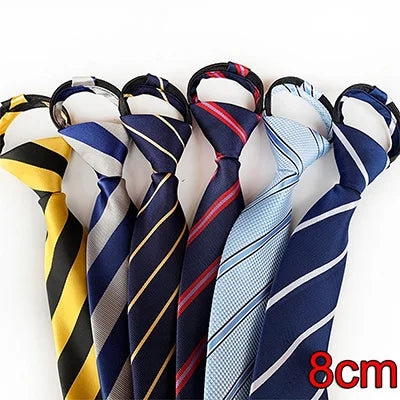 HUISHI Pre-tied Zipper Tie Neck Mens Skinny 5cm Zipper Neckties Red Black Blue Solid Color Slim Narrow Entertainment Party