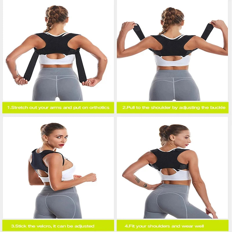 1/2/3/4/5pcs Adjustable Posture Corrector Back Brace Shoulder Support Corrector Prevention Humpback Back Health Care