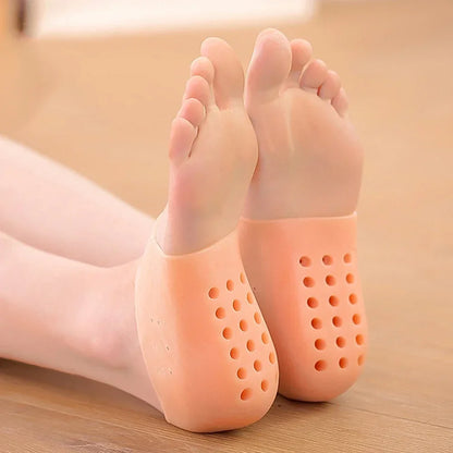 Unisex Invisible Height Increase 5CM Silicone Socks Gel Heel Pads Orthopedic Arch Support Heel Cushion Insoles Foot Massage Pad
