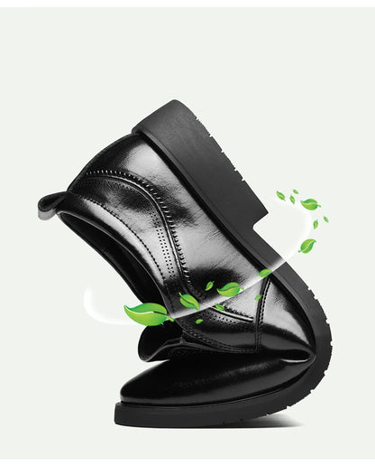Men's Summer Breathable Comfortable Loafers British Business Formal Derby Shoes Hollow out Design Leather Shoes for Men-SJ2501-1