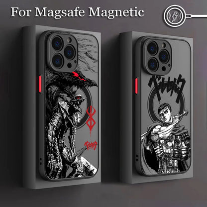 Hot Anime B-BerserkS Cool Phone Case for iPhone 17 16 15 14 13 12 11 Pro Max Mini XR XS X 7 8 Plus Matte Magnetic Back Cover