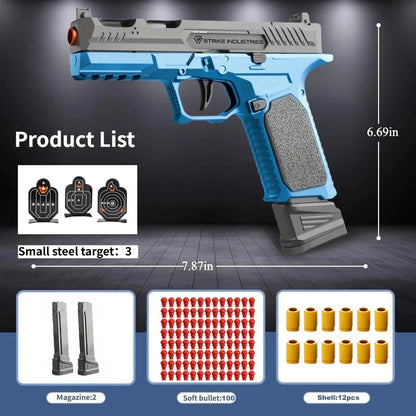 Automatic Continuous Firing SIG17 Shell Ejceting Toy Gun EVA Soft Bullets Airsoft Pistol for Outdoor Sports Shooting Gift