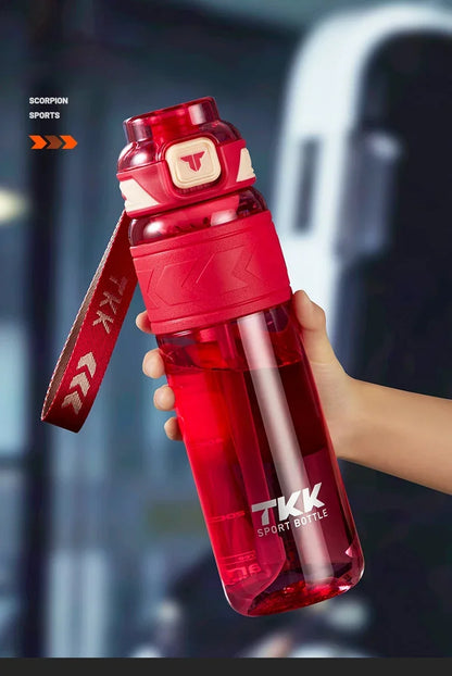 TKK 1000ml Water Bottle Sports Watter Bottle Tritan BPA Free Straw Portable Leak-proof Plastic Drinkware Outdoor Fitness Kettle
