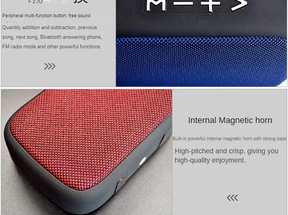 Fabric Speaker Bluetooth Wireless Connection Portable Outdoor Sports Audio Stereo Support Tf Card Mobile Phone Universal