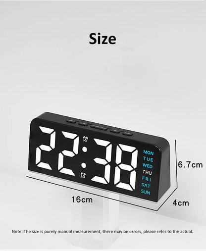 1 PCS Digital LED Alarm Clock With Date Display Dual Alarms Snooze Function Night Light 12H 24H Mode For Bedroom Desk Table