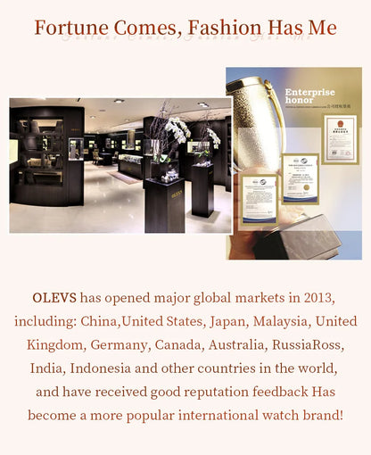OLEVS 3669 Original Chronograph Quartz Wristwatch for Lady Calendar Waterproof Steel Strap Elegant Dress Women's Watches