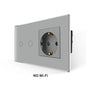 Bingoelec Grey Smart Light Switch and WiFi Wall Socket with Crystal Glass Panel Switches with Sockets Home Improvement