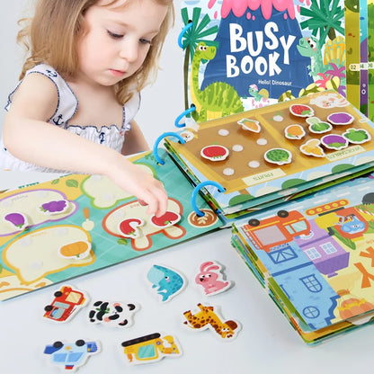 Busy Book for Kids Quiet Book Sticker Montessori Early Educational Toy Toddlers Matching Puzzles Game Baby Learning Toys Gifts