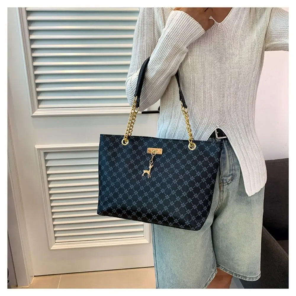 Women Luxury Design Tote Bag Large Capacity Handbag Printing Shoulder Bag Trendy New Shopping Bag Purse