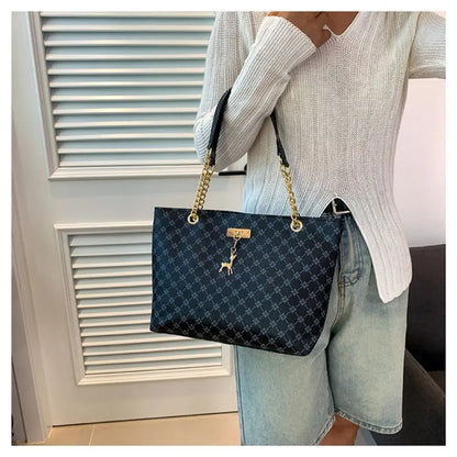 Women Luxury Design Tote Bag Large Capacity Handbag Printing Shoulder Bag Trendy New Shopping Bag Purse