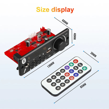160W Amplifier Bluetooth MP3 WMA  APE Decoder Board 12V 40W Handsfree Car Audio Microphone USB TF FM Radio DIY Mp3 Music Player