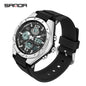 SANDA Luxury Ms LED Digital Sport Watch Fashion Casual Gold Wrist Watch Women Girl Military Waterproof Quartz Wristwatches 6062