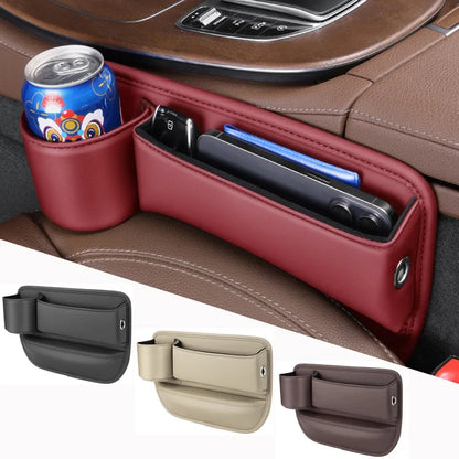 Leather Car Seat Sewn Gap Crevice Slot Storage Box Cup Holder For BMW E46 F30 E60 E90 F10 X5 E70 E39 E36 E87 X7 E92 E91 E28 X3 X