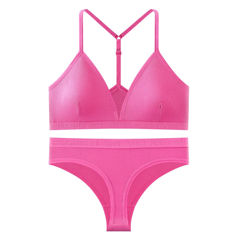 Women Bra Set Panties Sexy Push Up Bralette Female Fitness Seamless Underwear Sports Lingerie Brassiere Set Tank Crop Tops S-XL