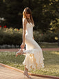 Elegant Polka Dot Maxi Dress For Women Sweetheart Neck Ruched Bodycon Mermaid Long Skirt Ruffle Hem Split Party Evening Gown