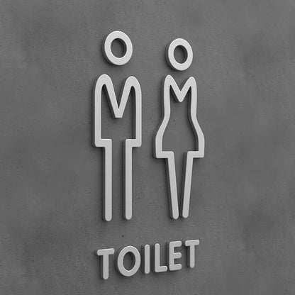 Matte Black Gold Toilet Sign Plate Acrylic 3D Wash Room Door Wall Label Sticker Wc BathRoom Signage Board Art Hotel Home Decor