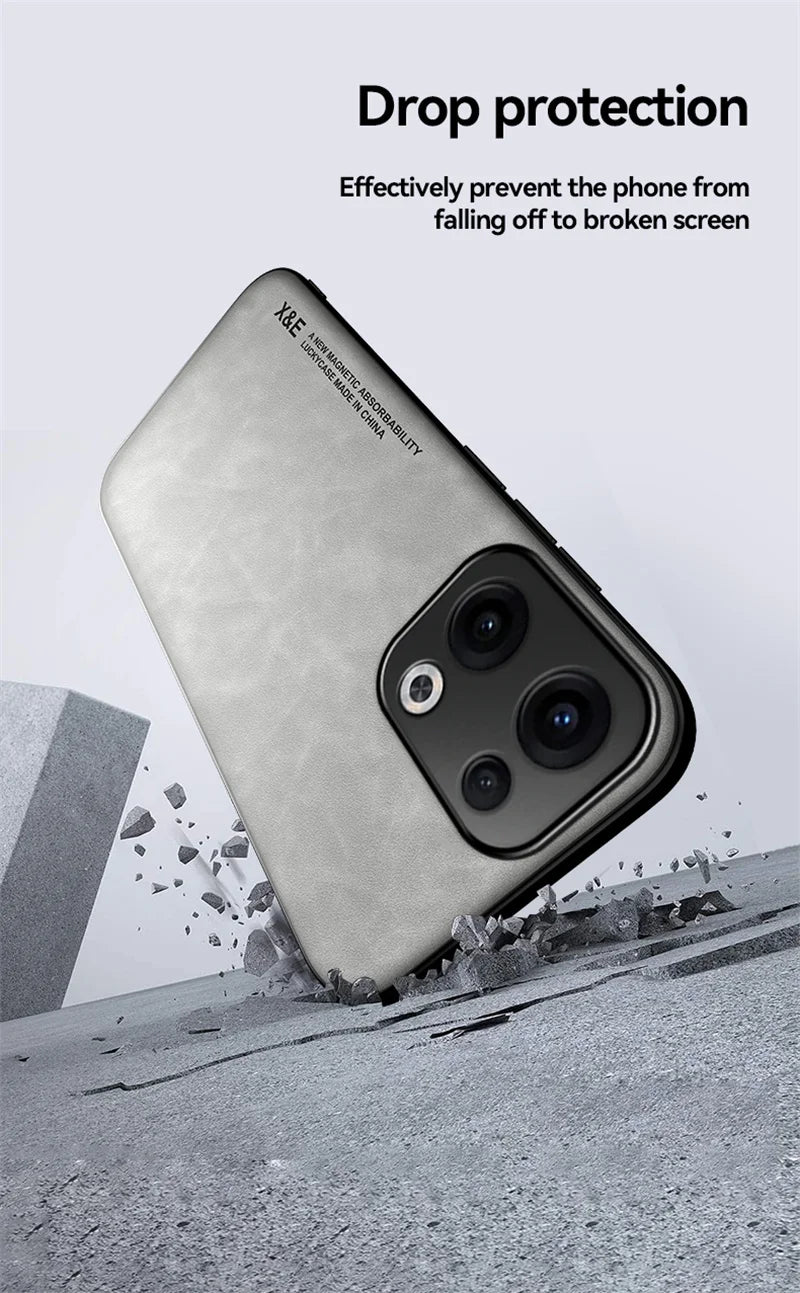 Funda For Oppo Reno 13 Pro 13F 4G 5G Case Car Magnetic Holder Leather Phone Case for Reno13 13pro 5G Soft Frame Shockproof Cover