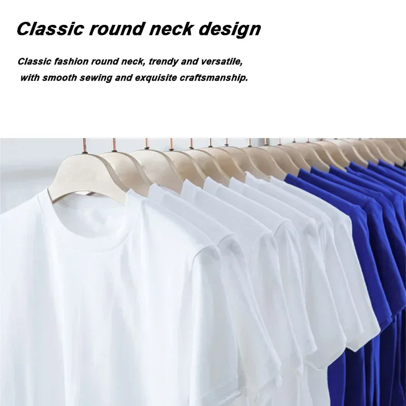 Summer Men High Quality T-shirt Cotton Blend Short Sleeve Print Casual Loose Men T Shirt O-neck Male T-shirt Male Tees  for Men