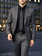 2pcs Men's All-Season Suit Set, Jacket And Trousers, Comfortable Wear for Wedding, Party And Formal Dinner