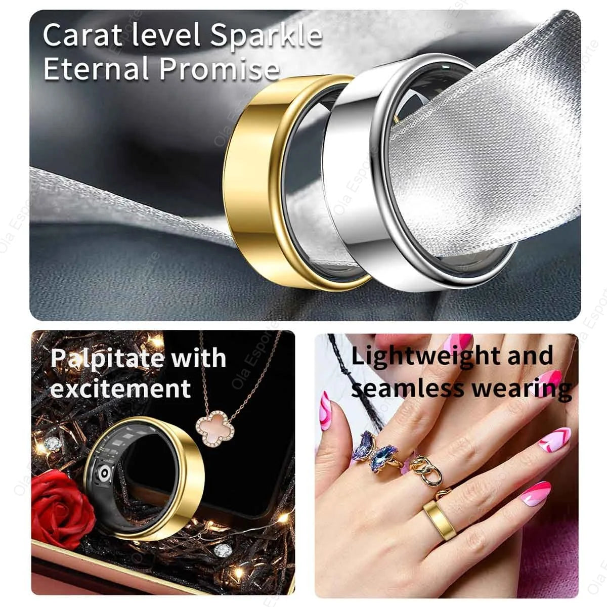 2026 New Smart ring Men Women HD Touch Screen Heart Rate Oxygen Sleep Tracker IP68 Water-resistant Long Battery Android IOS