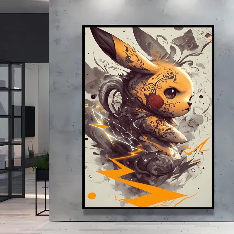 High Quality Pokemon Arcanine Pikachu Wall Painting with Unique Designs and Gorgeous Colors Adding A Touch of Brightness To Wall